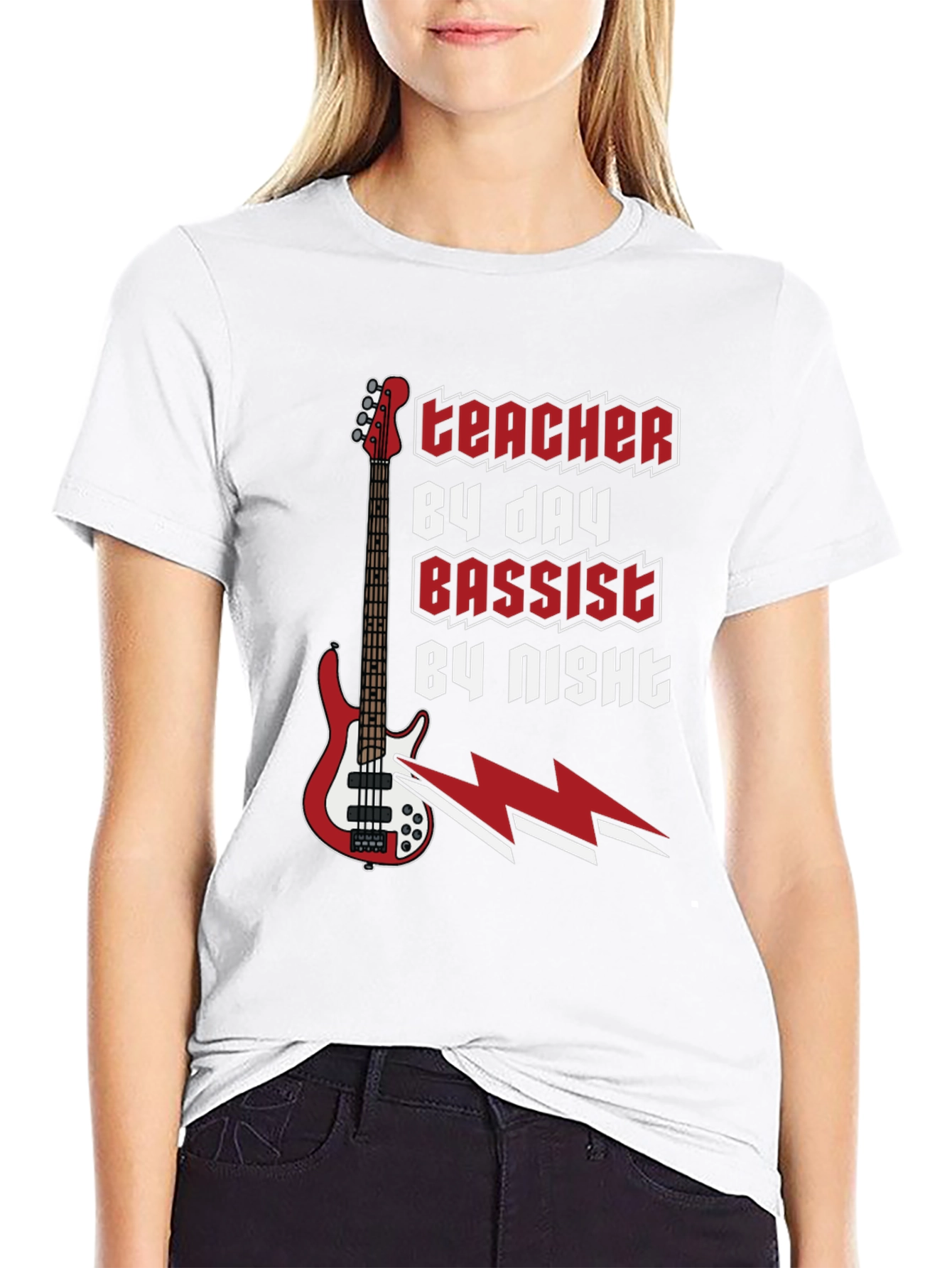 Teacher By Day Bassist By Night Graphic Tee