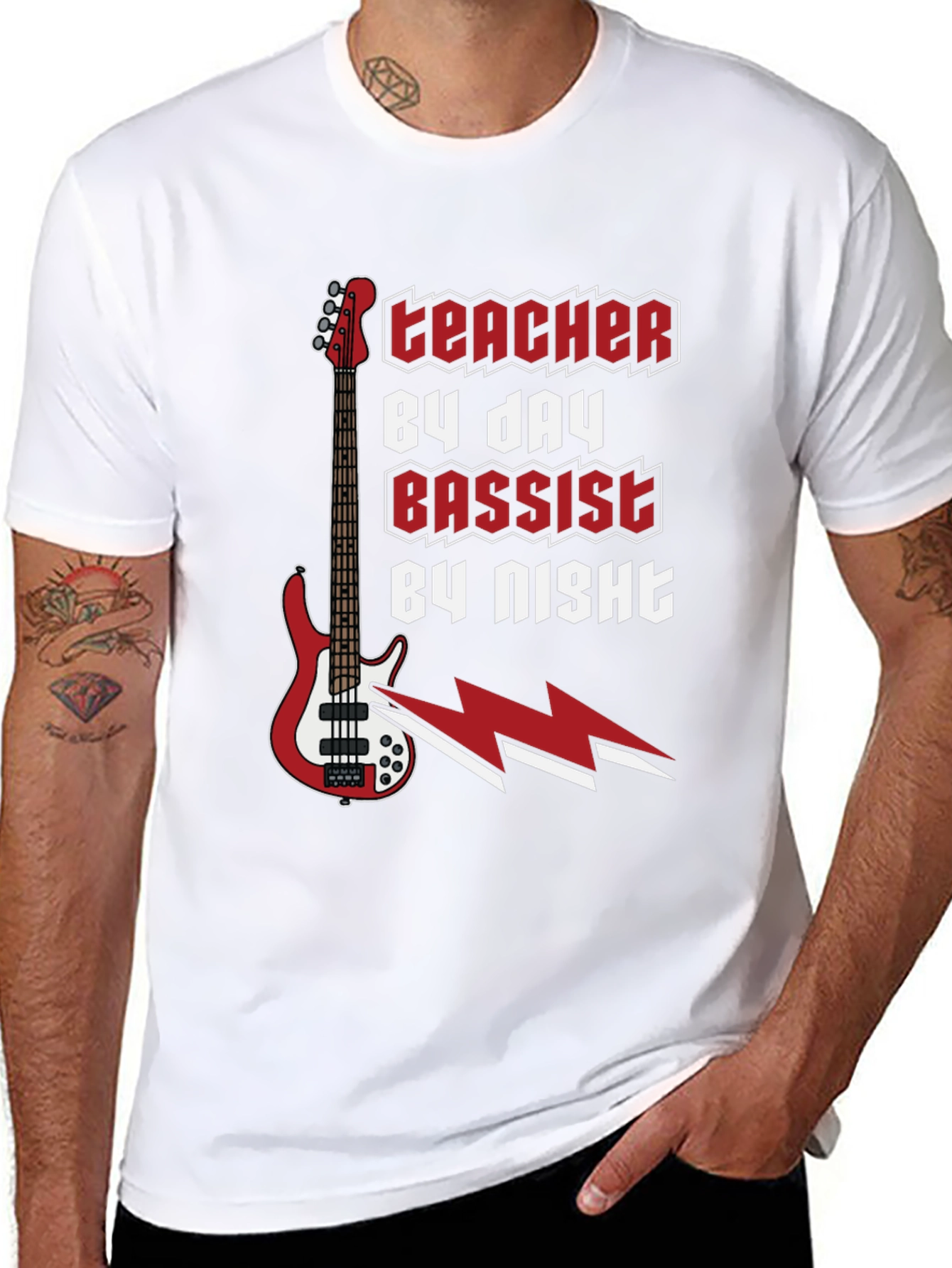 Teacher By Day Bassist By Night Graphic Tee