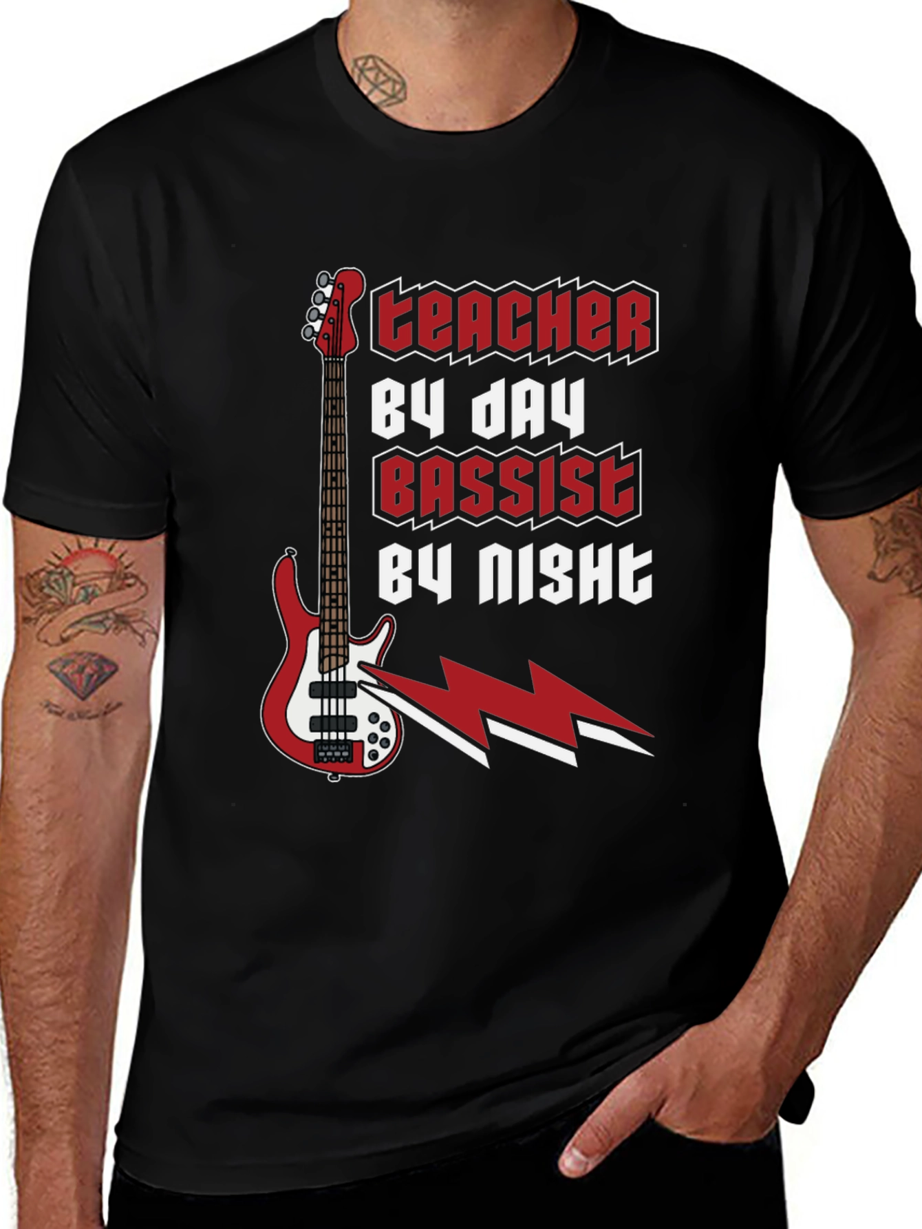Teacher By Day Bassist By Night Graphic Tee