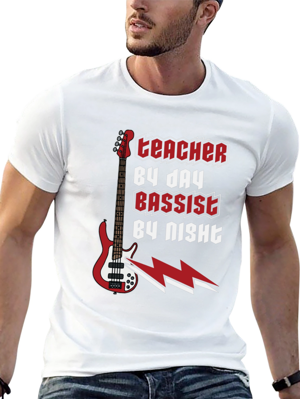 Teacher By Day Bassist By Night Graphic Tee
