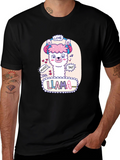 Cute Llama Headphones Graphic T-Shirt