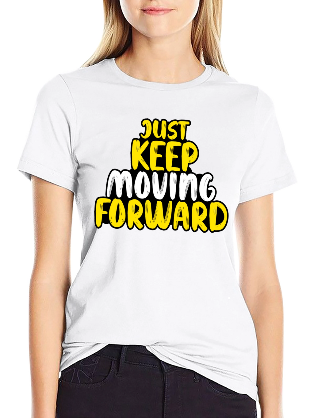 Just Keep Moving Forward Black T-Shirt