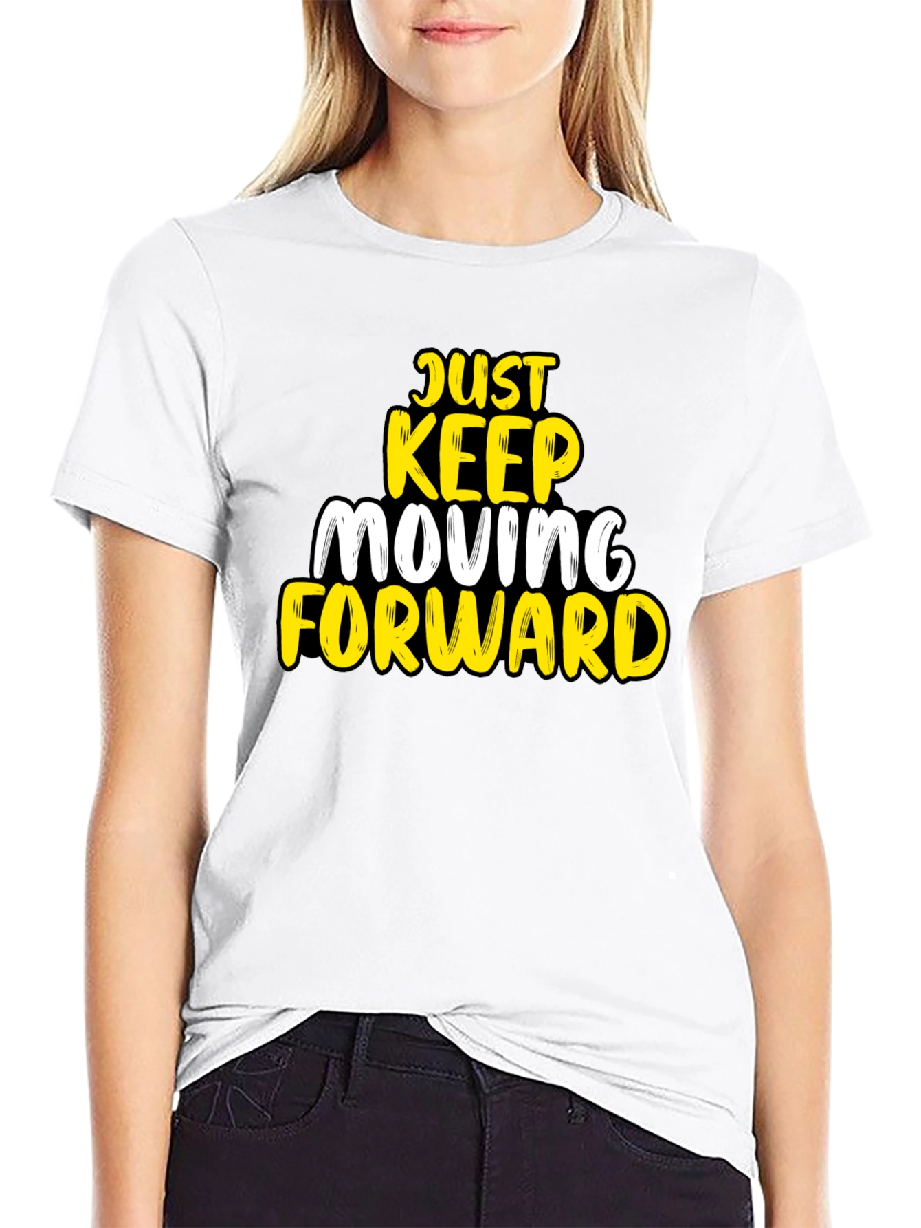 Just Keep Moving Forward Black T-Shirt