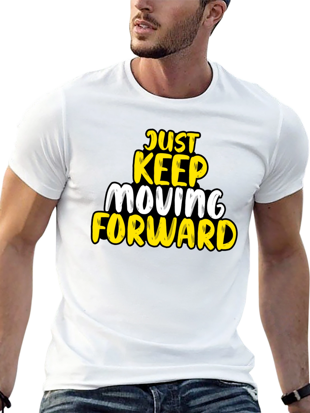 Just Keep Moving Forward Black T-Shirt