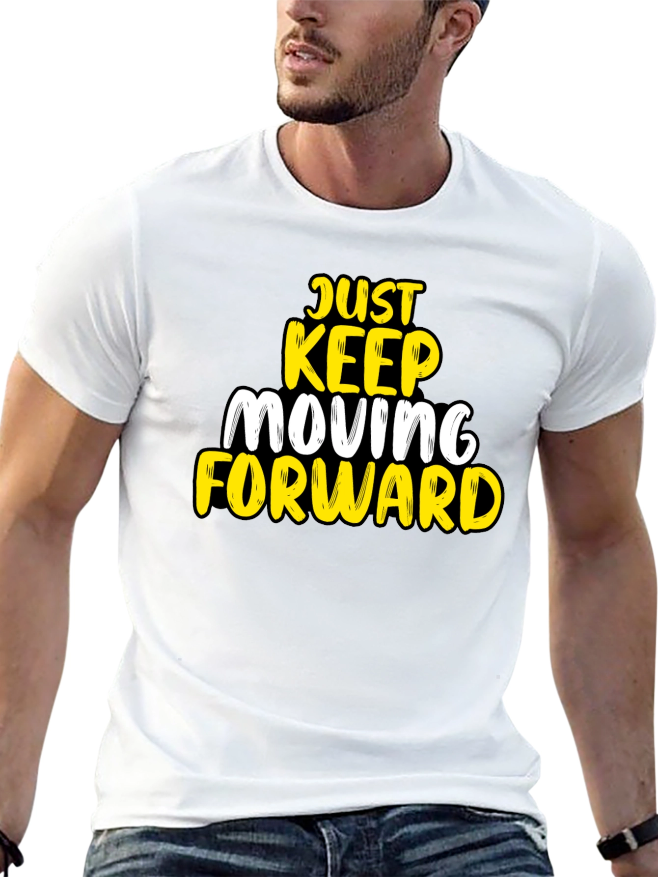 Just Keep Moving Forward Black T-Shirt