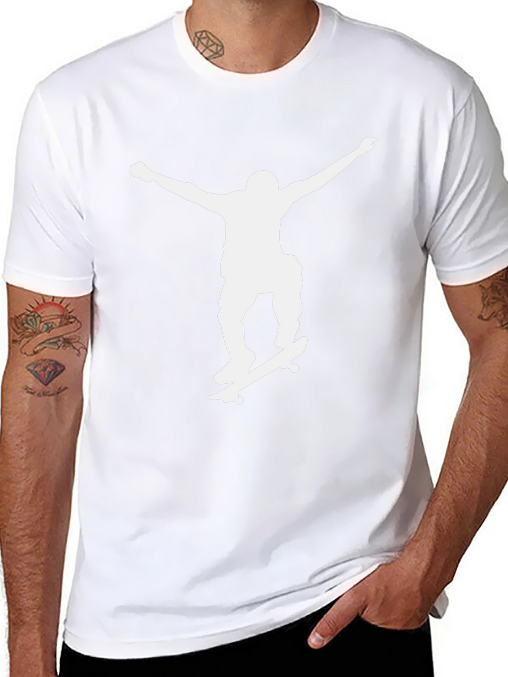 Skater Silhouette Graphic Tee - Black