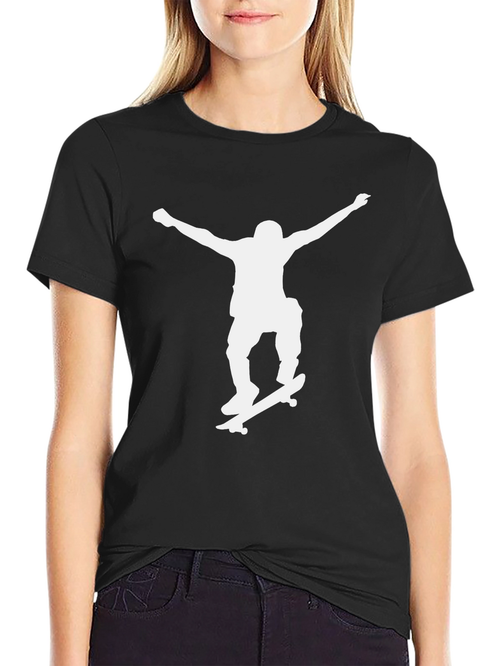 Skater Silhouette Graphic Tee - Black