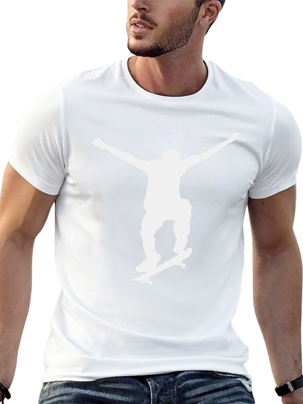Skater Silhouette Graphic Tee - Black