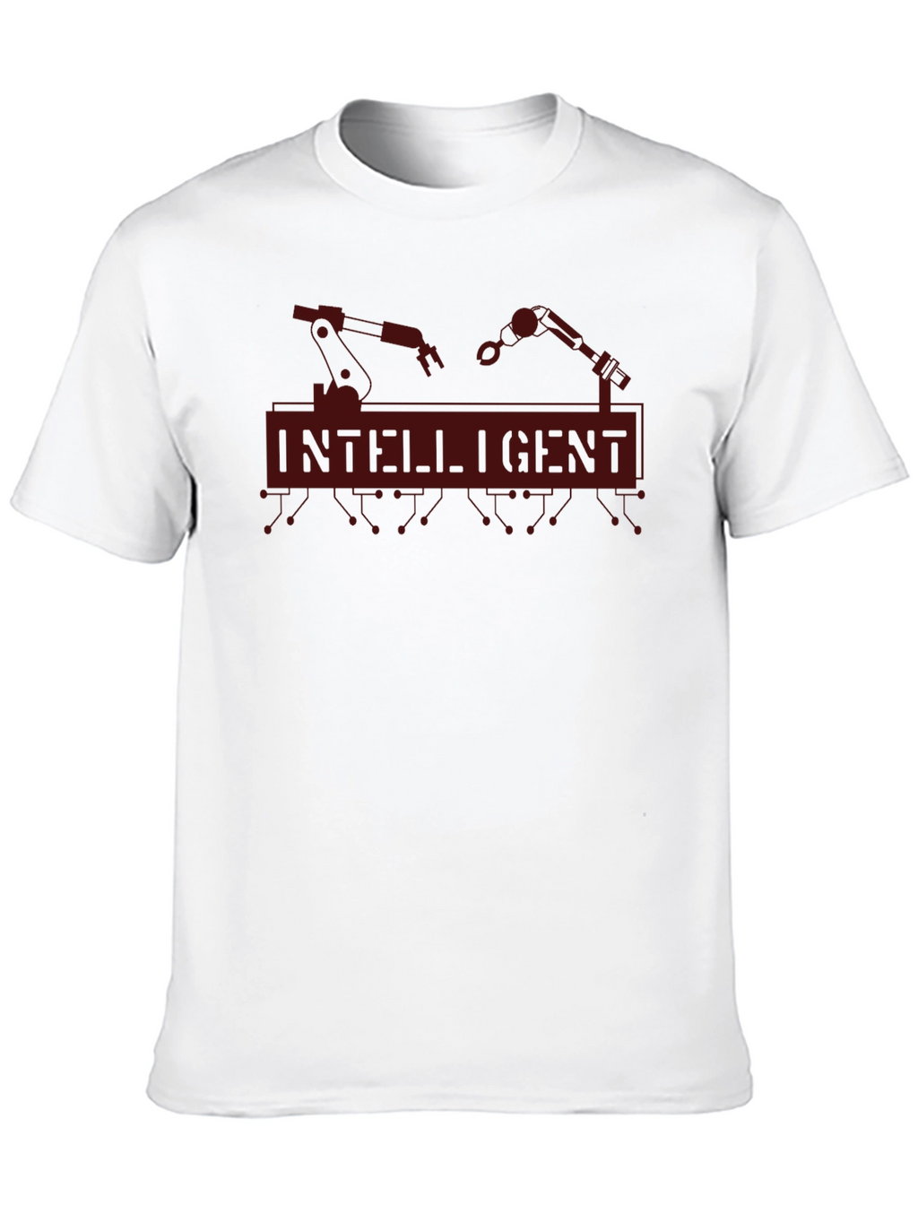 Intelligent Robot Arm Graphic Print Black T-Shirt