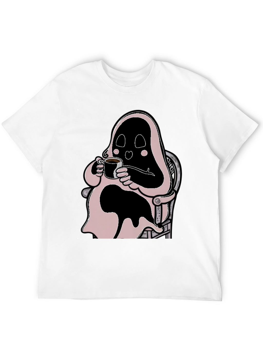 Ghost Coffee T-Shirt - Spooky Relaxed Style