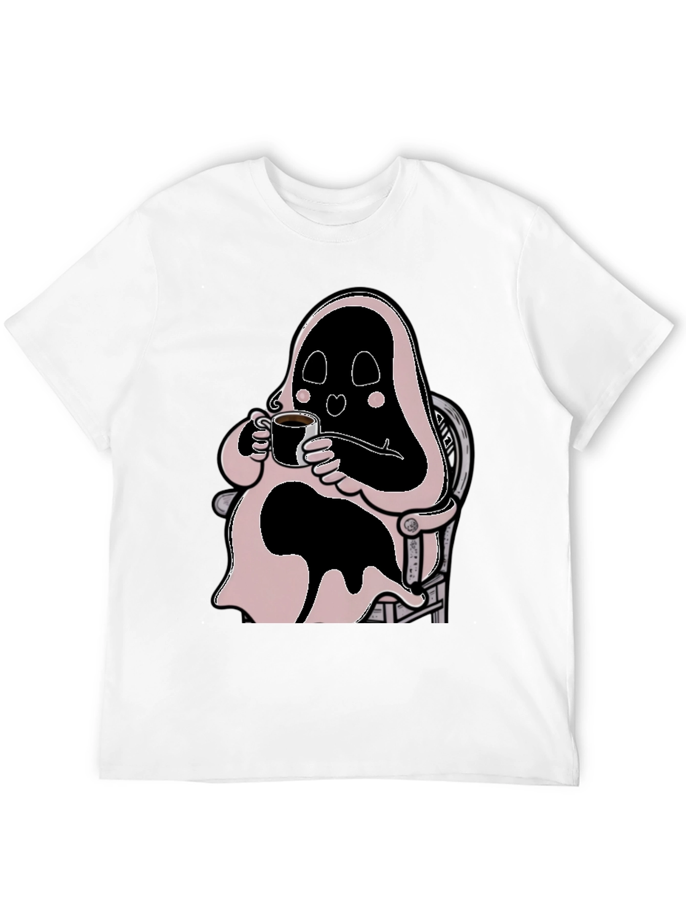 Ghost Coffee T-Shirt - Spooky Relaxed Style