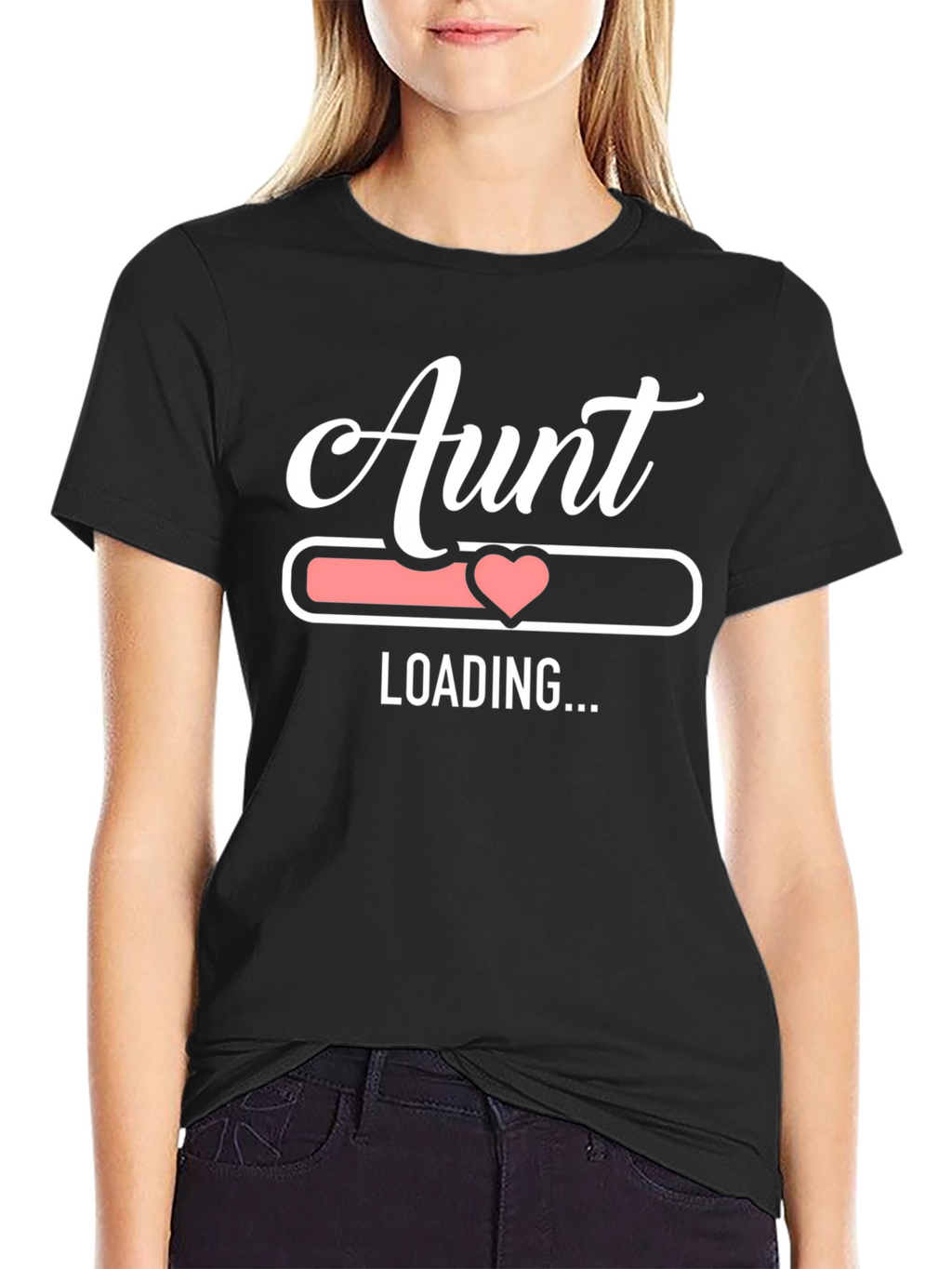 Aunt Loading Funny Graphic Tee - Black