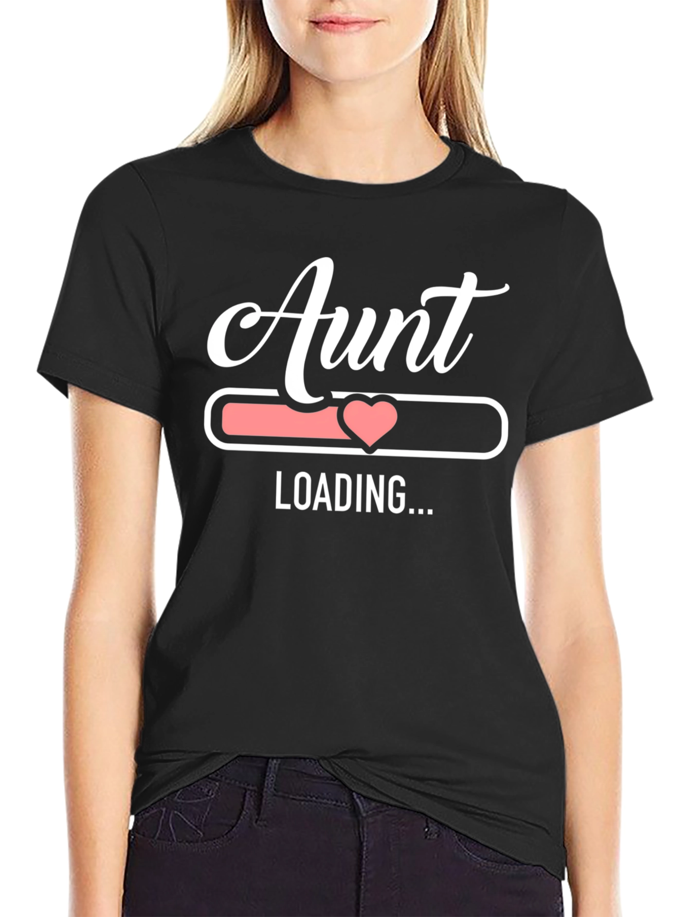 Aunt Loading Funny Graphic Tee - Black