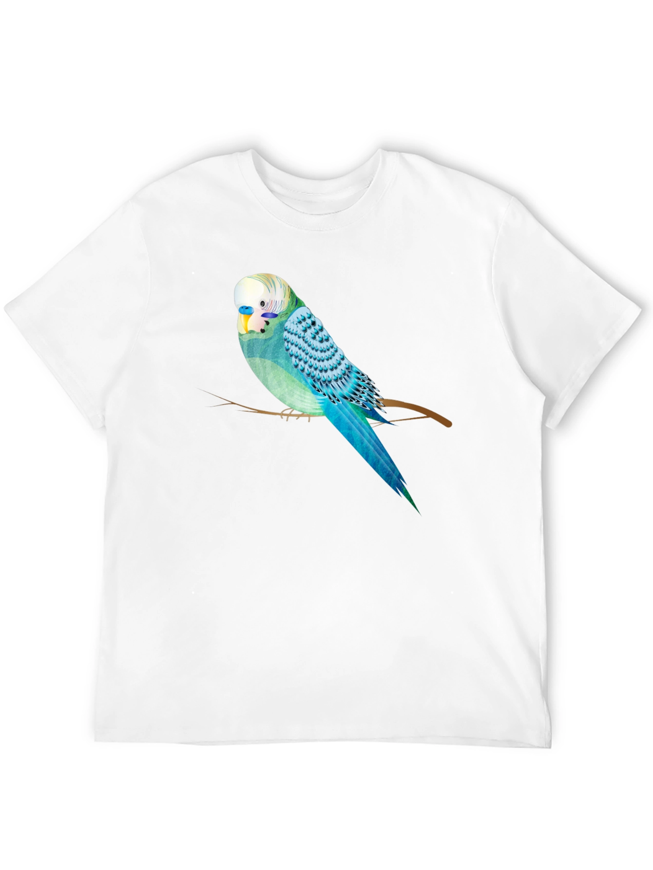 Parakeet Graphic Tee - Black Cotton Blend T-Shirt
