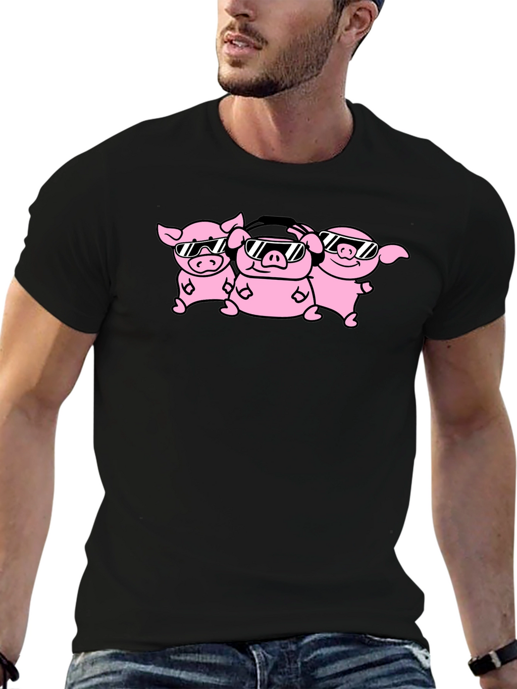 Cool Pig Squad Black T-Shirt