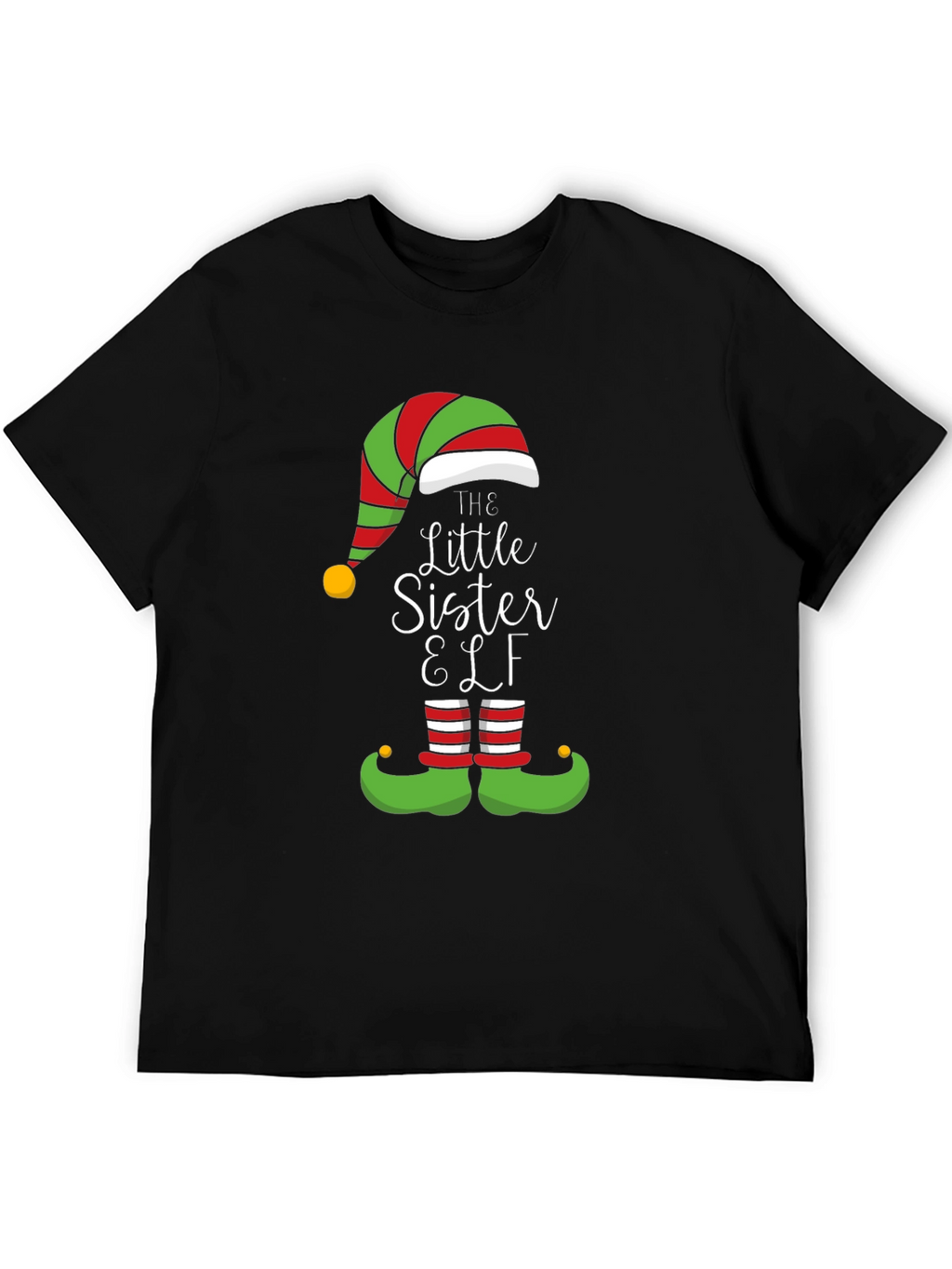 Little Sister Elf Christmas T-Shirt