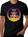 Heal and Chill Graphic Tee - Zen Meditation Shirt