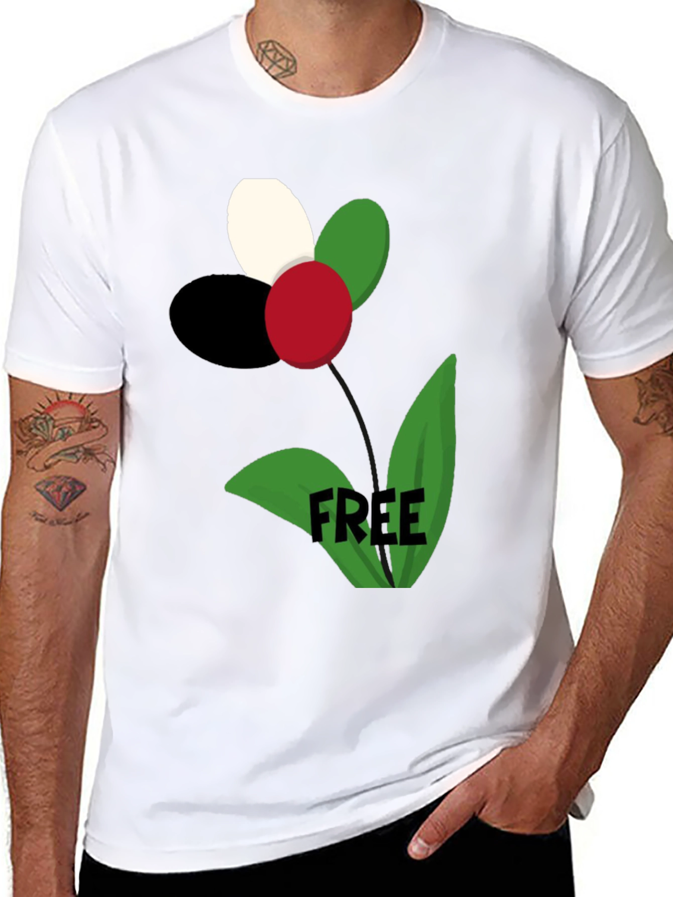 Political Flower Free Palestine T-Shirt