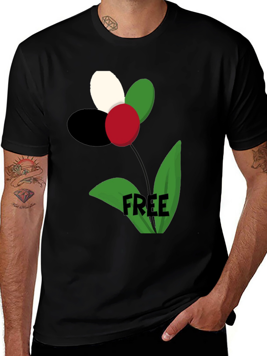Political Flower Free Palestine T-Shirt