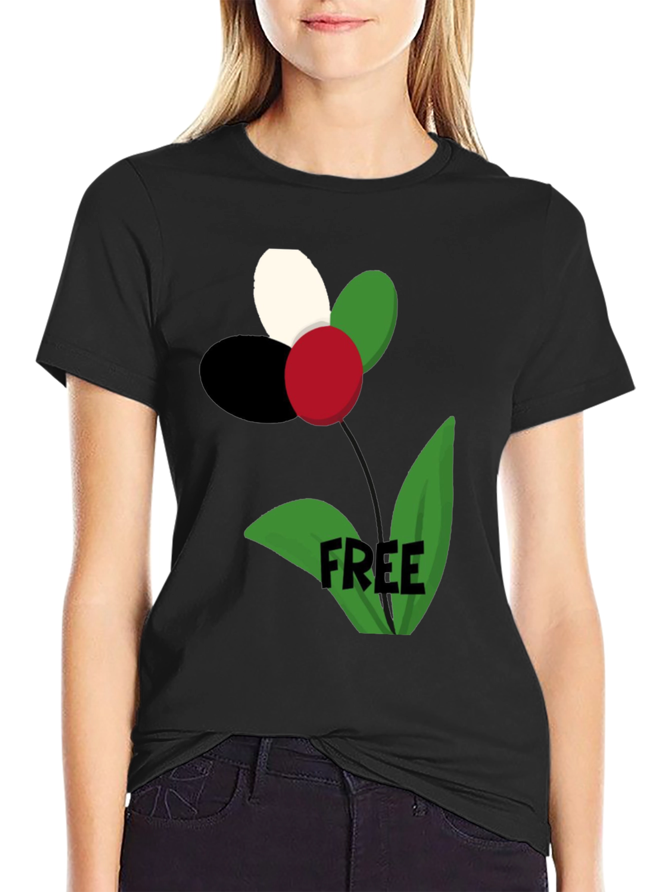 Political Flower Free Palestine T-Shirt