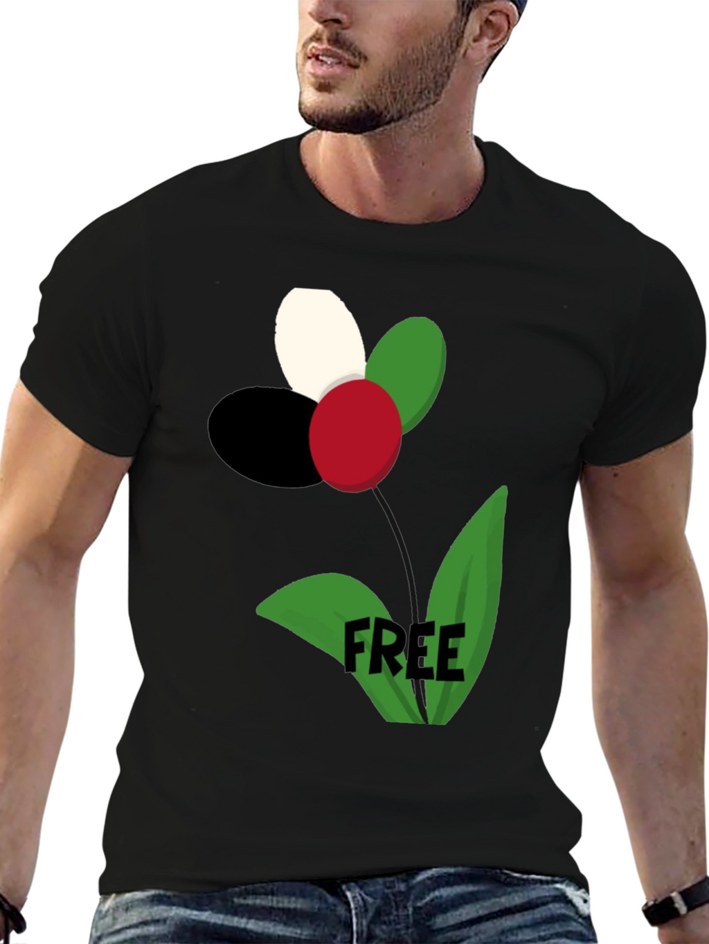 Political Flower Free Palestine T-Shirt