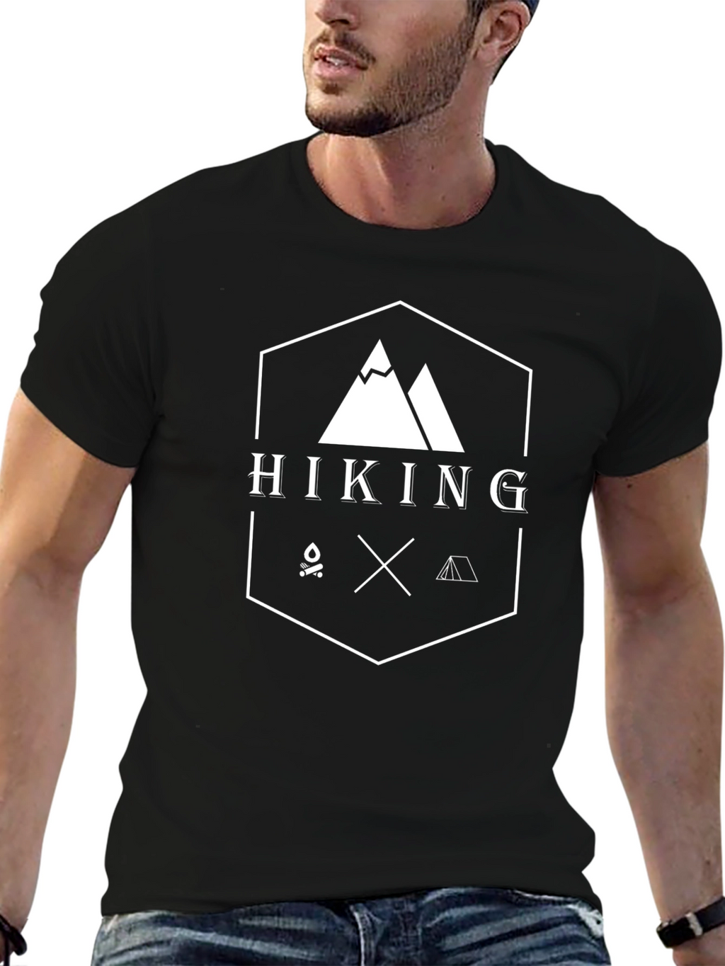 Hiking Adventure Graphic Tee - Black