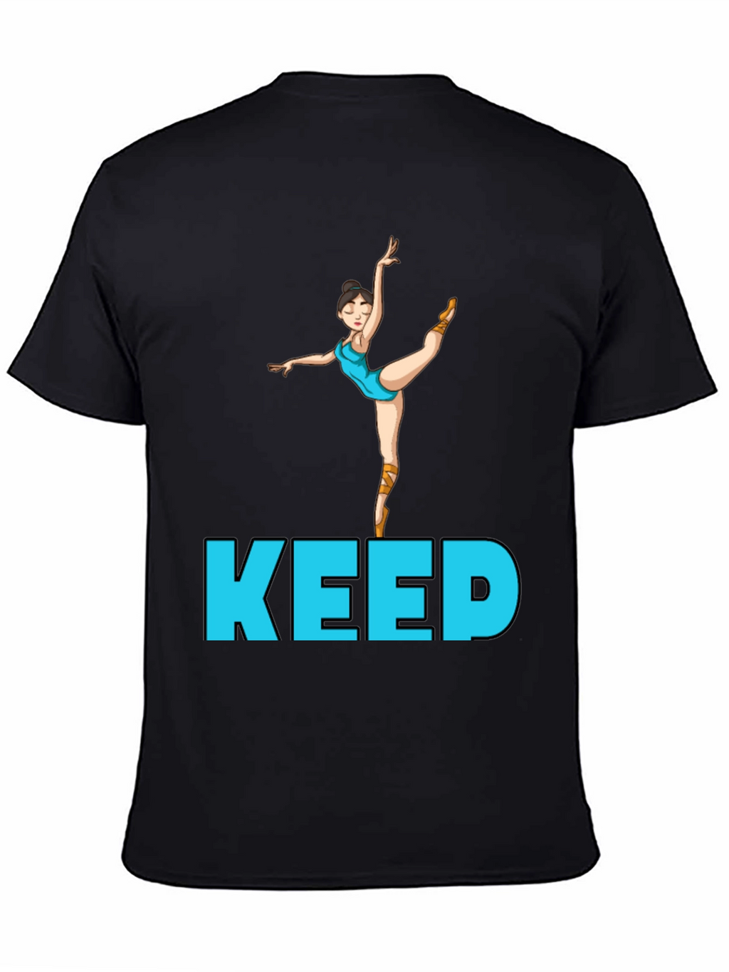 Ballet Dancer Keep Going Black Tee