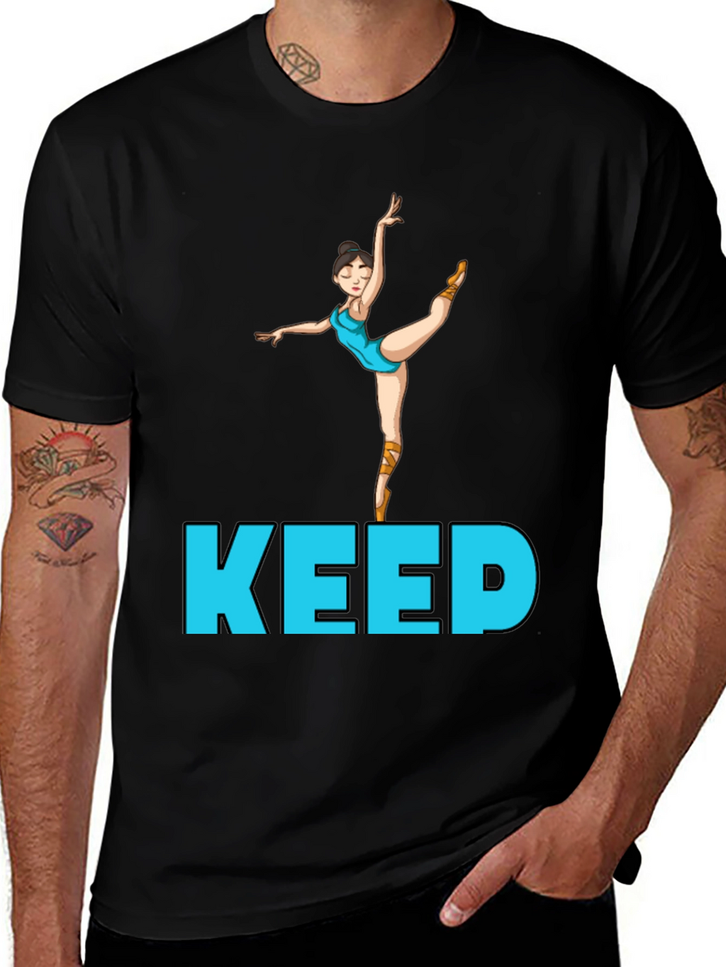 Ballet Dancer Keep Going Black Tee