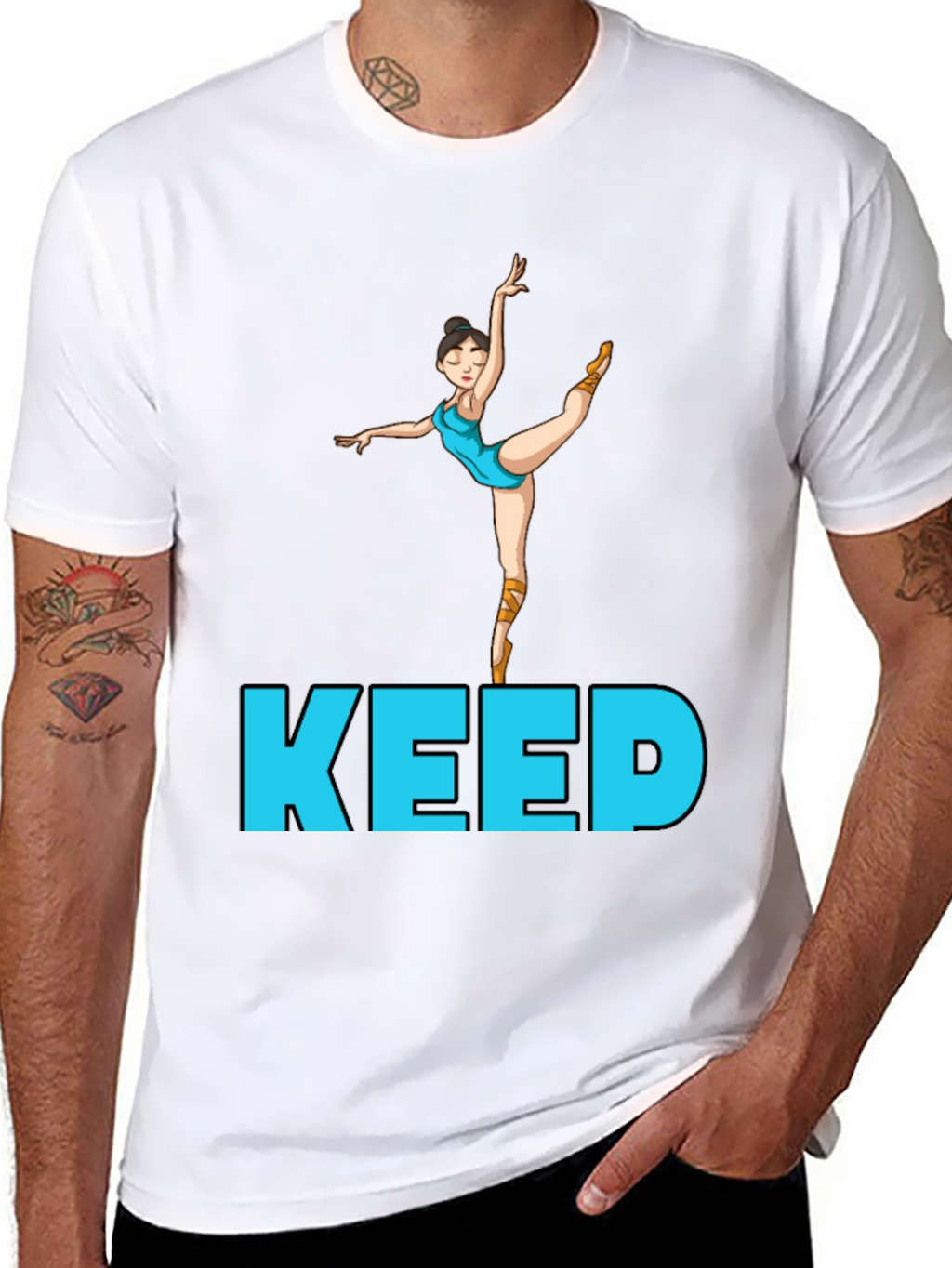 Ballet Dancer Keep Going Black Tee
