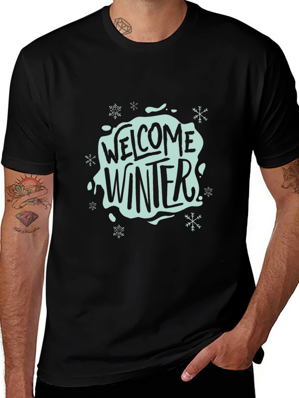 Welcome Winter Black Graphic Tee