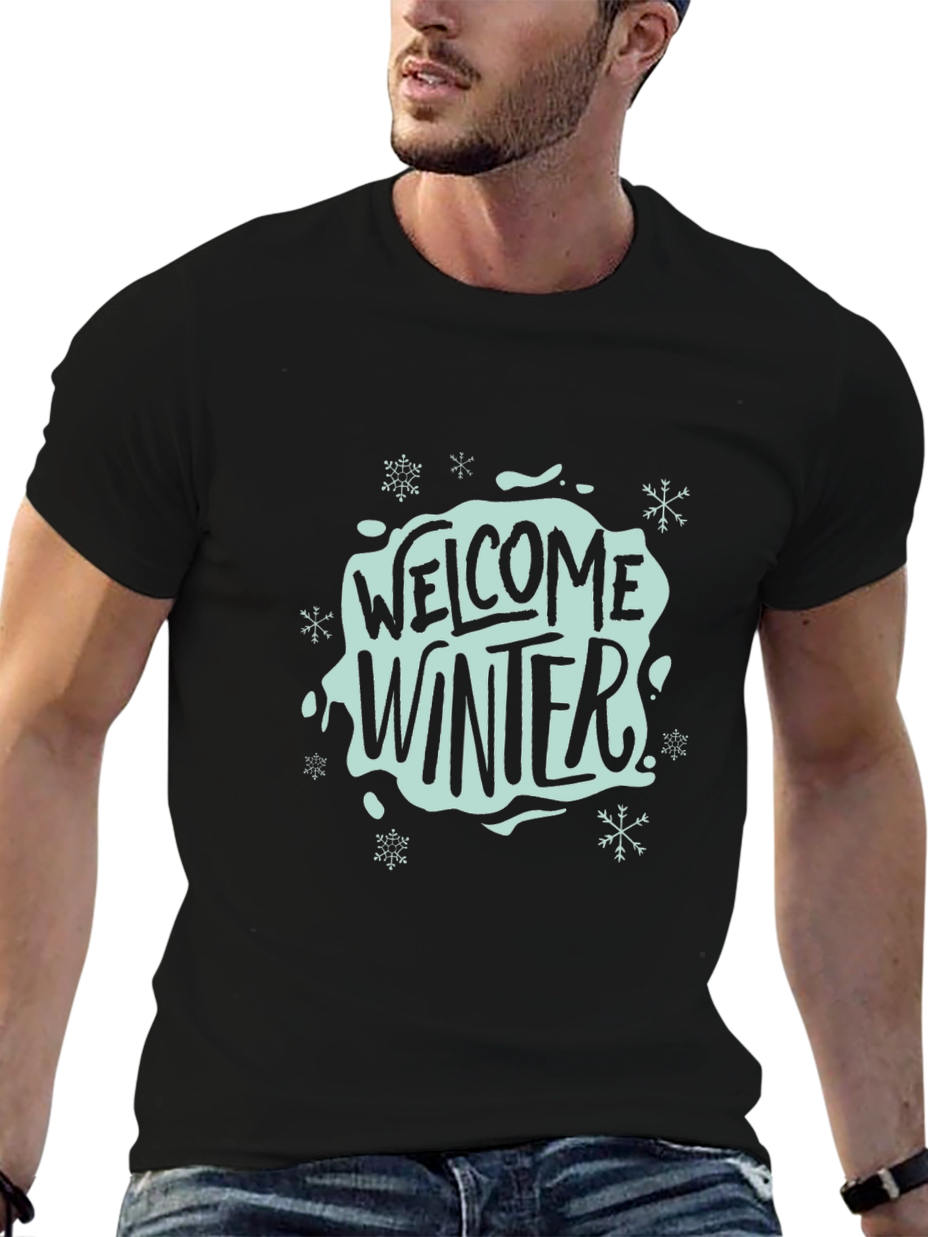 Welcome Winter Black Graphic Tee