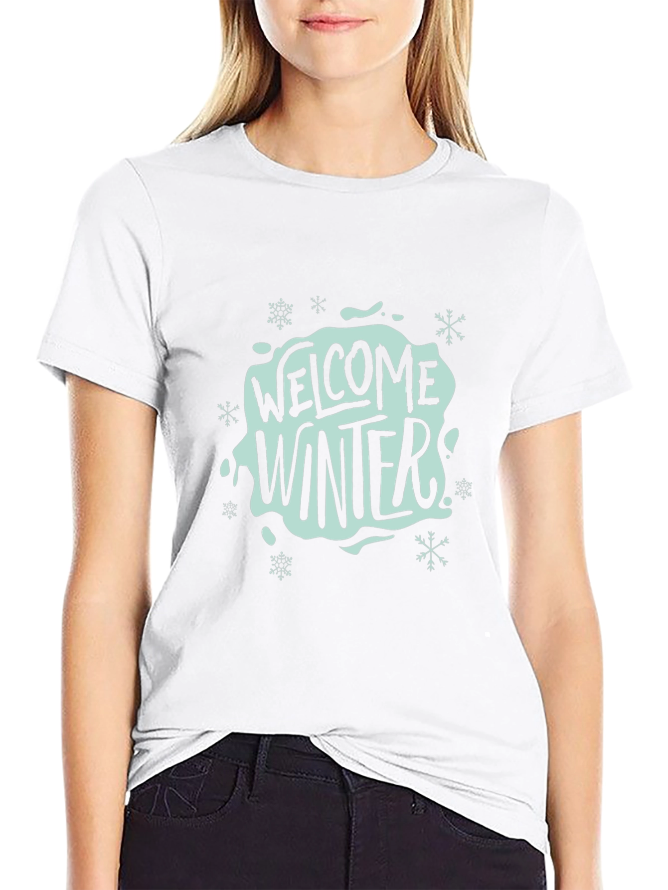 Welcome Winter Black Graphic Tee
