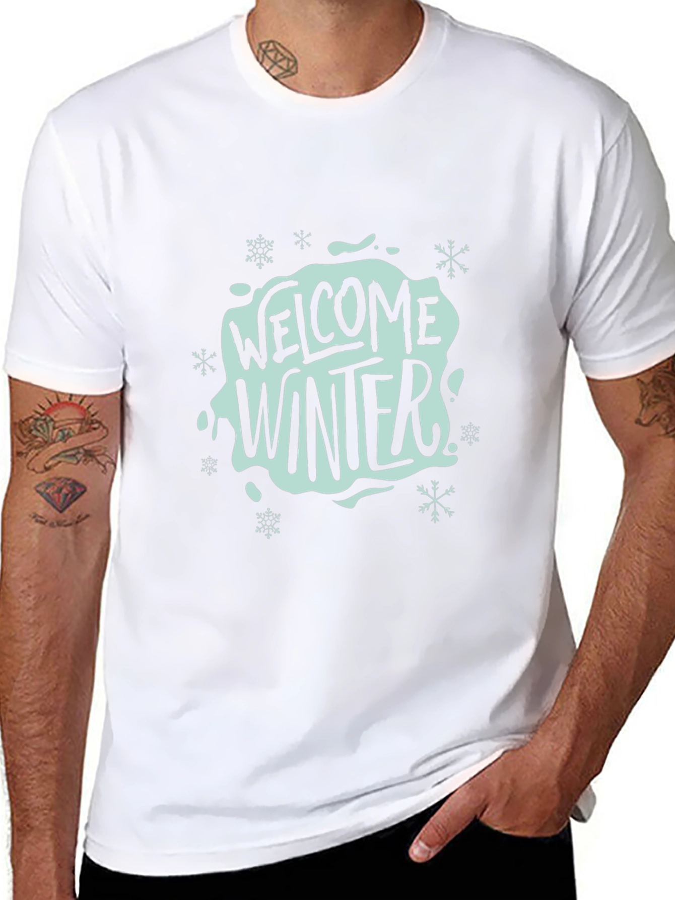 Welcome Winter Black Graphic Tee