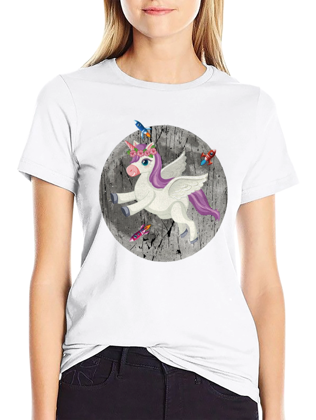 Unicorn Rocket T-Shirt - Magical Space Adventure Tee