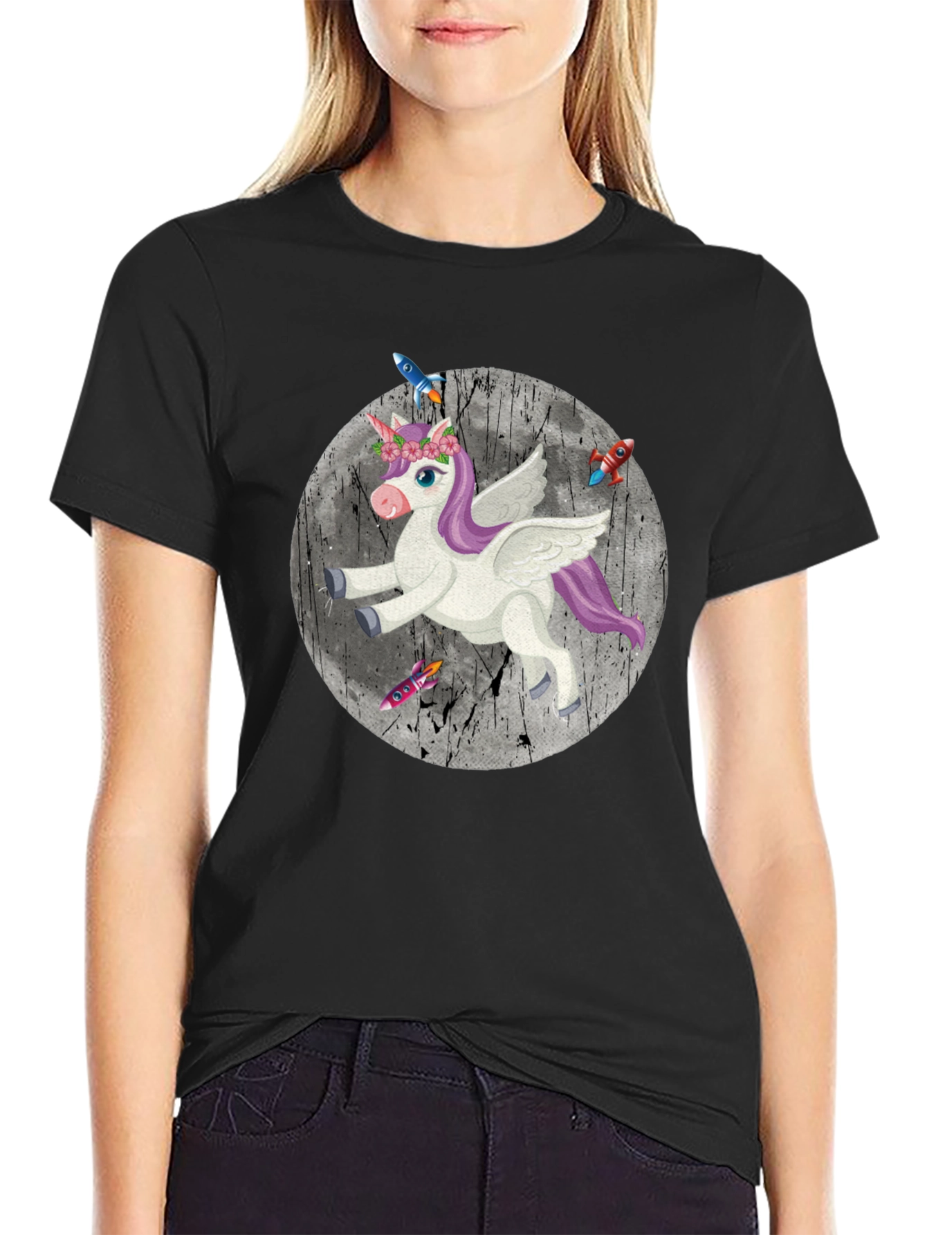 Unicorn Rocket T-Shirt - Magical Space Adventure Tee