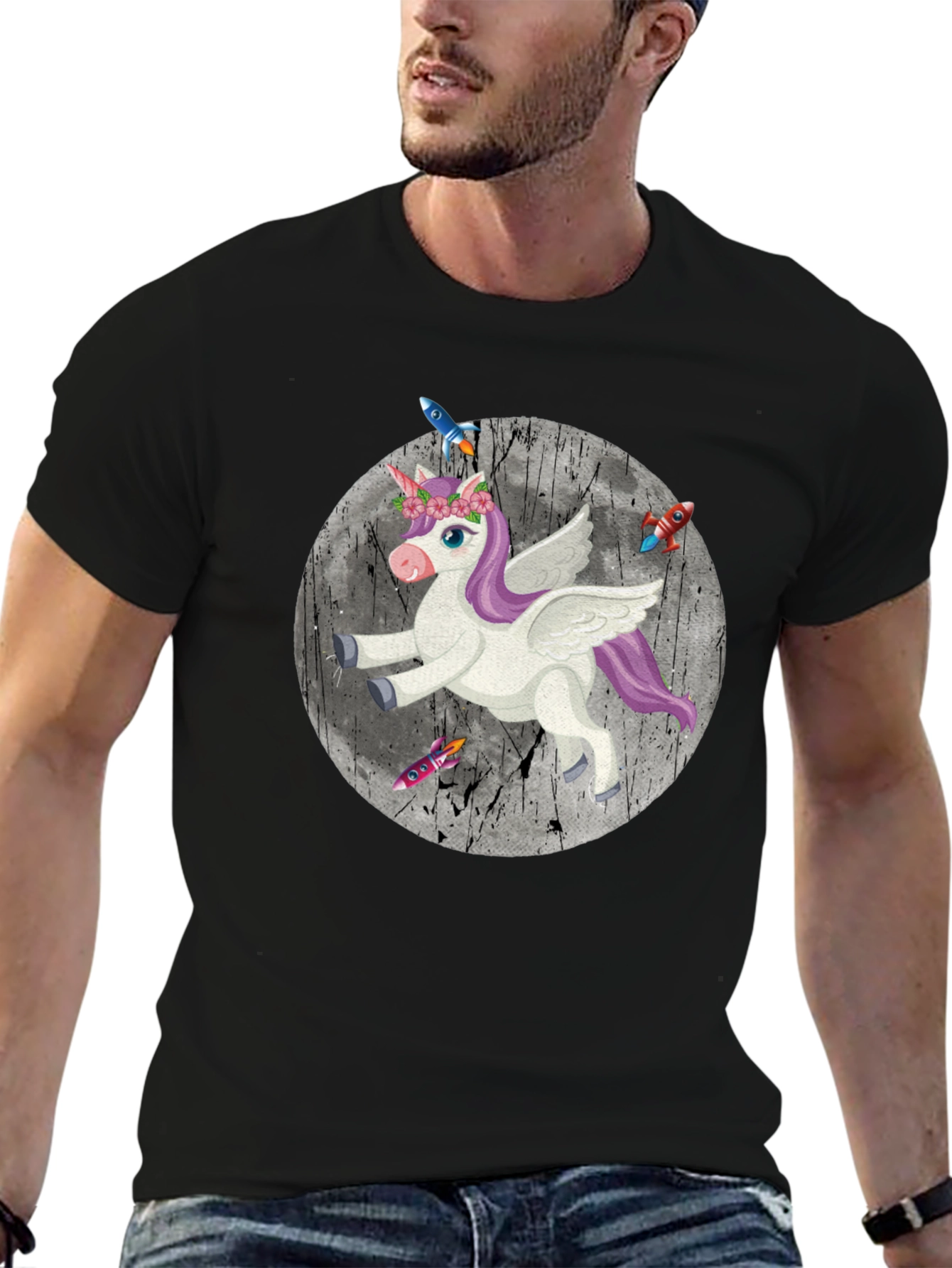 Unicorn Rocket T-Shirt - Magical Space Adventure Tee
