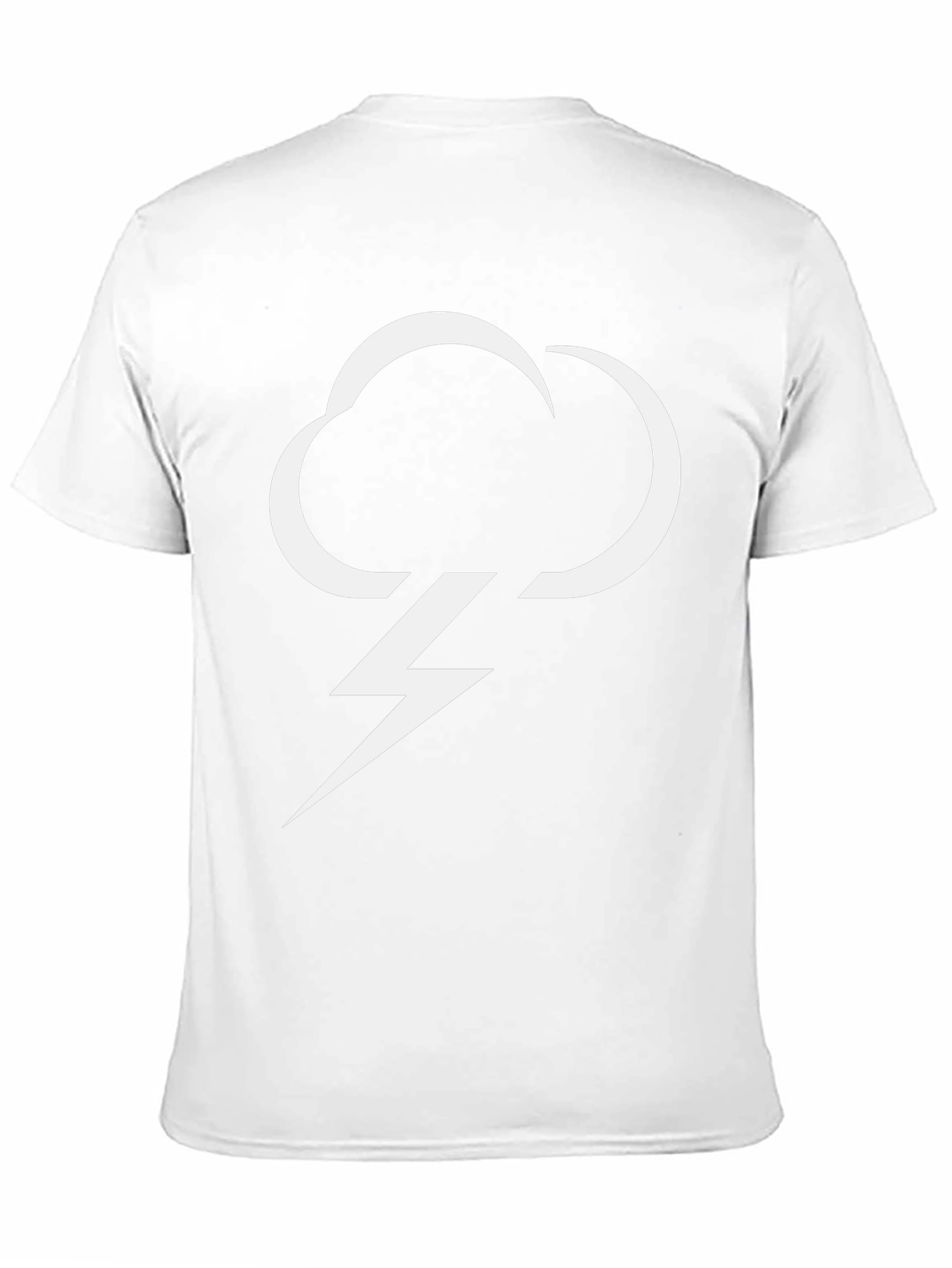 Cloud Lightning Bolt Graphic Tee - Black Casual T-Shirt