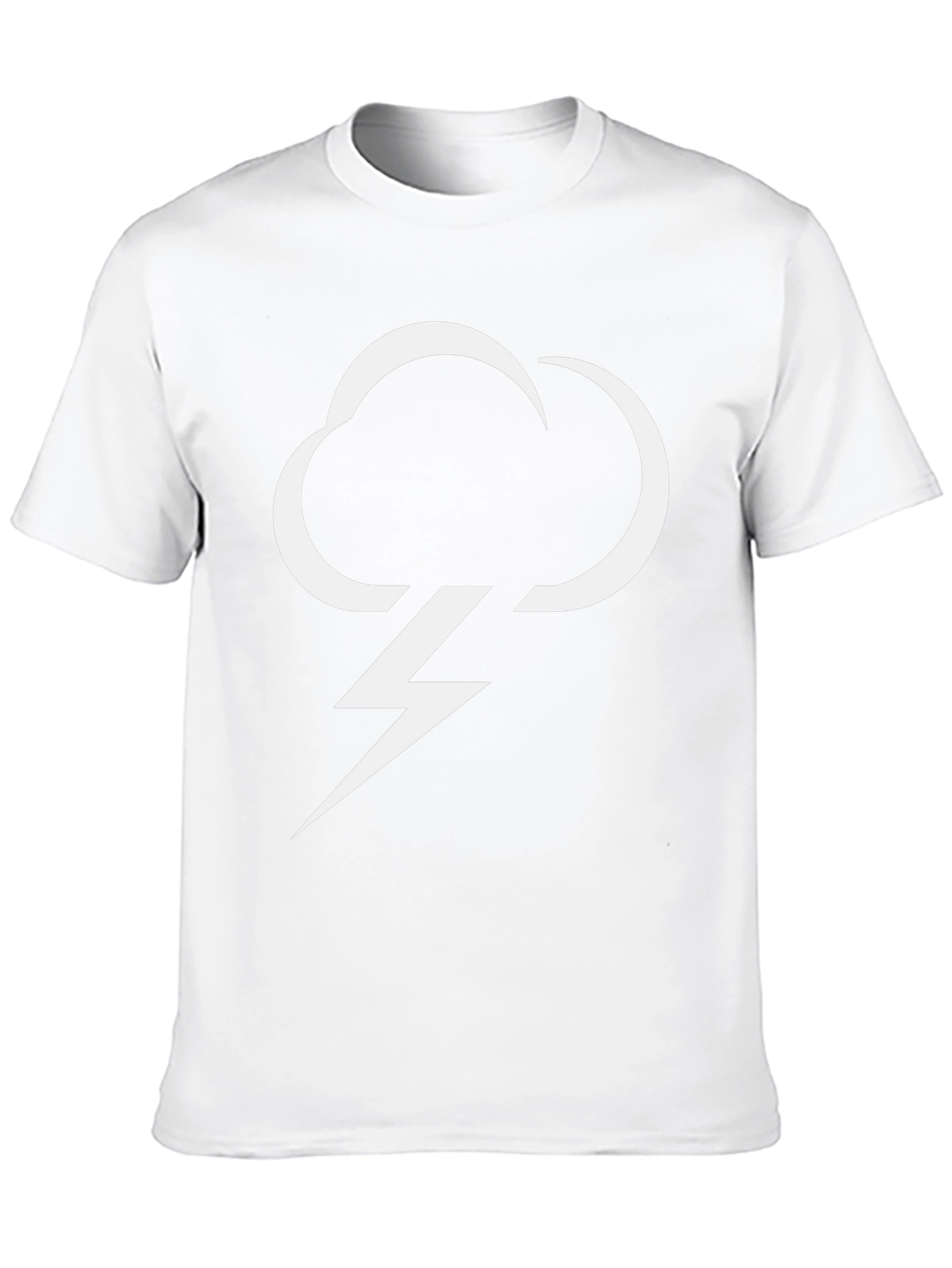 Cloud Lightning Bolt Graphic Tee - Black Casual T-Shirt