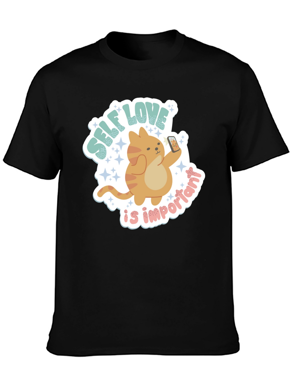 Self Love Cat Graphic Tee - Trendy Casual Shirt