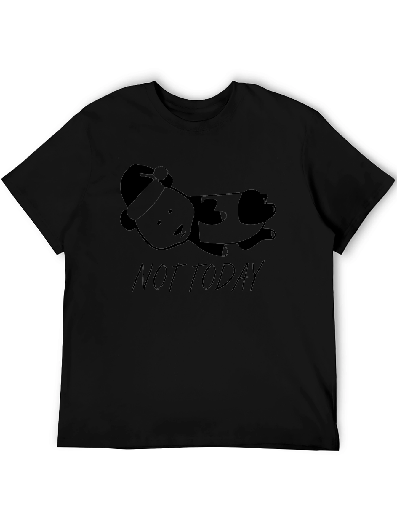 Not Today Panda Graphic Tee - Black Short Sleeve Shirt