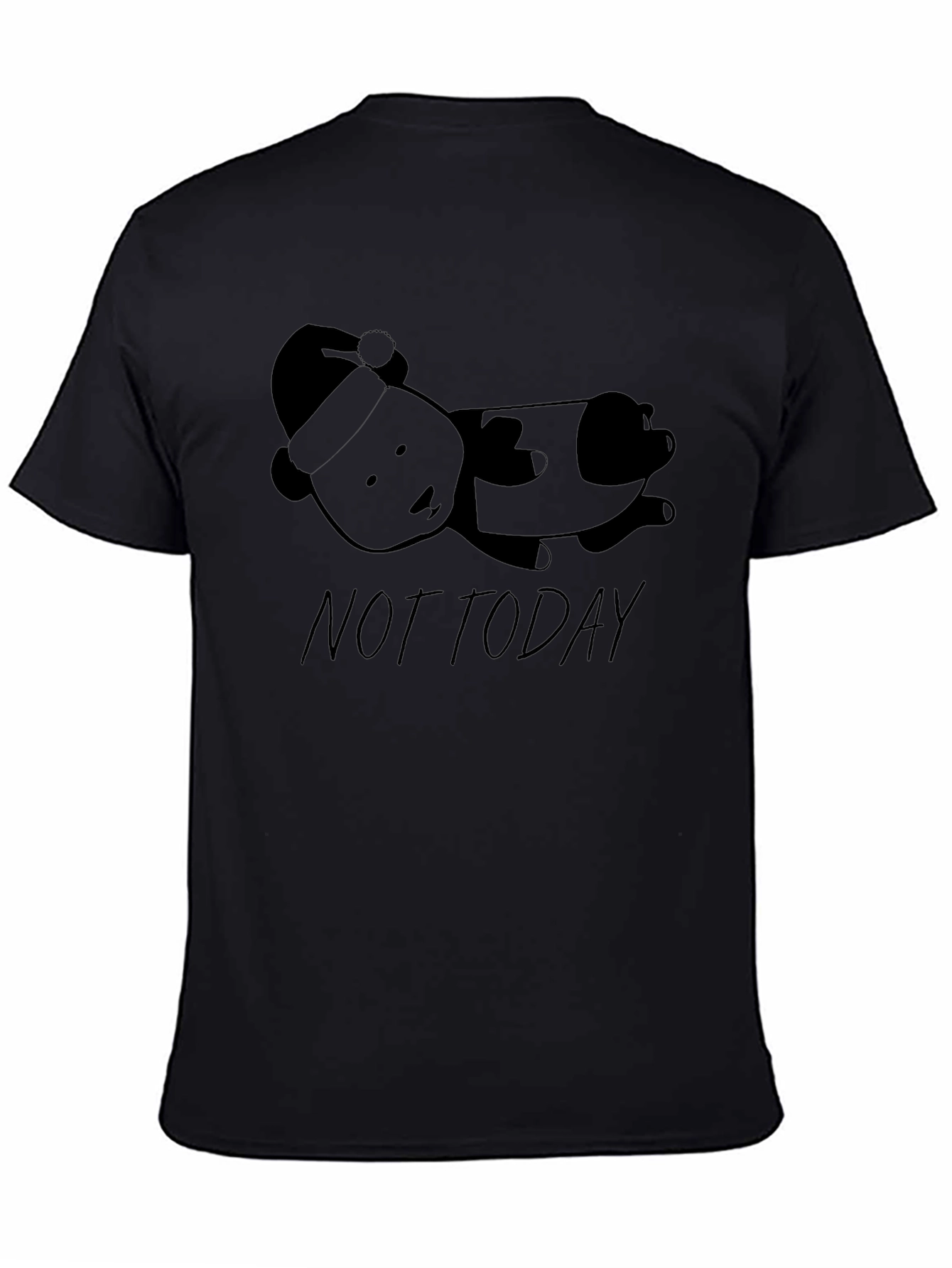 Not Today Panda Graphic Tee - Black Short Sleeve Shirt