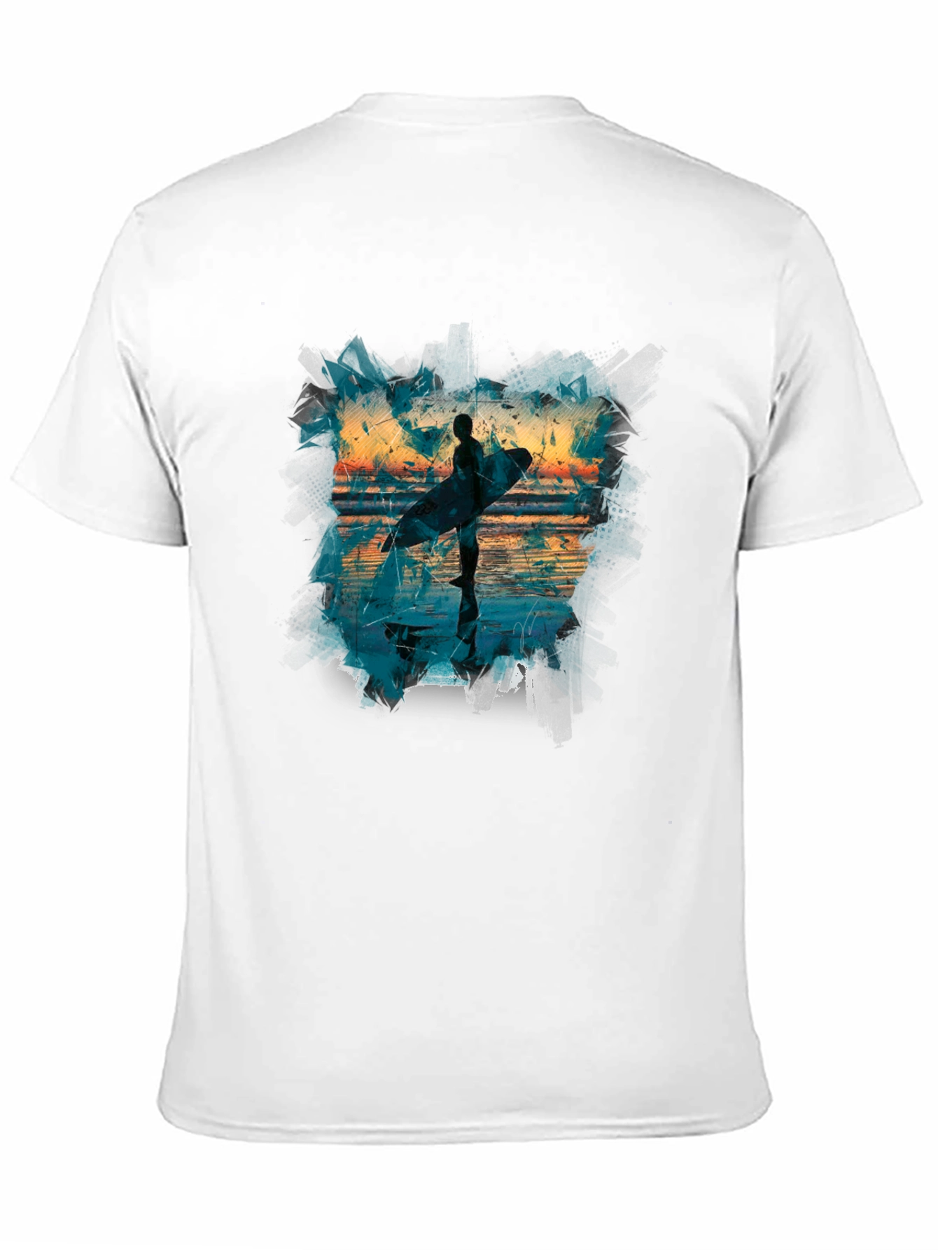 Surfer Silhouette Graphic Tee - Mens Black T-Shirt
