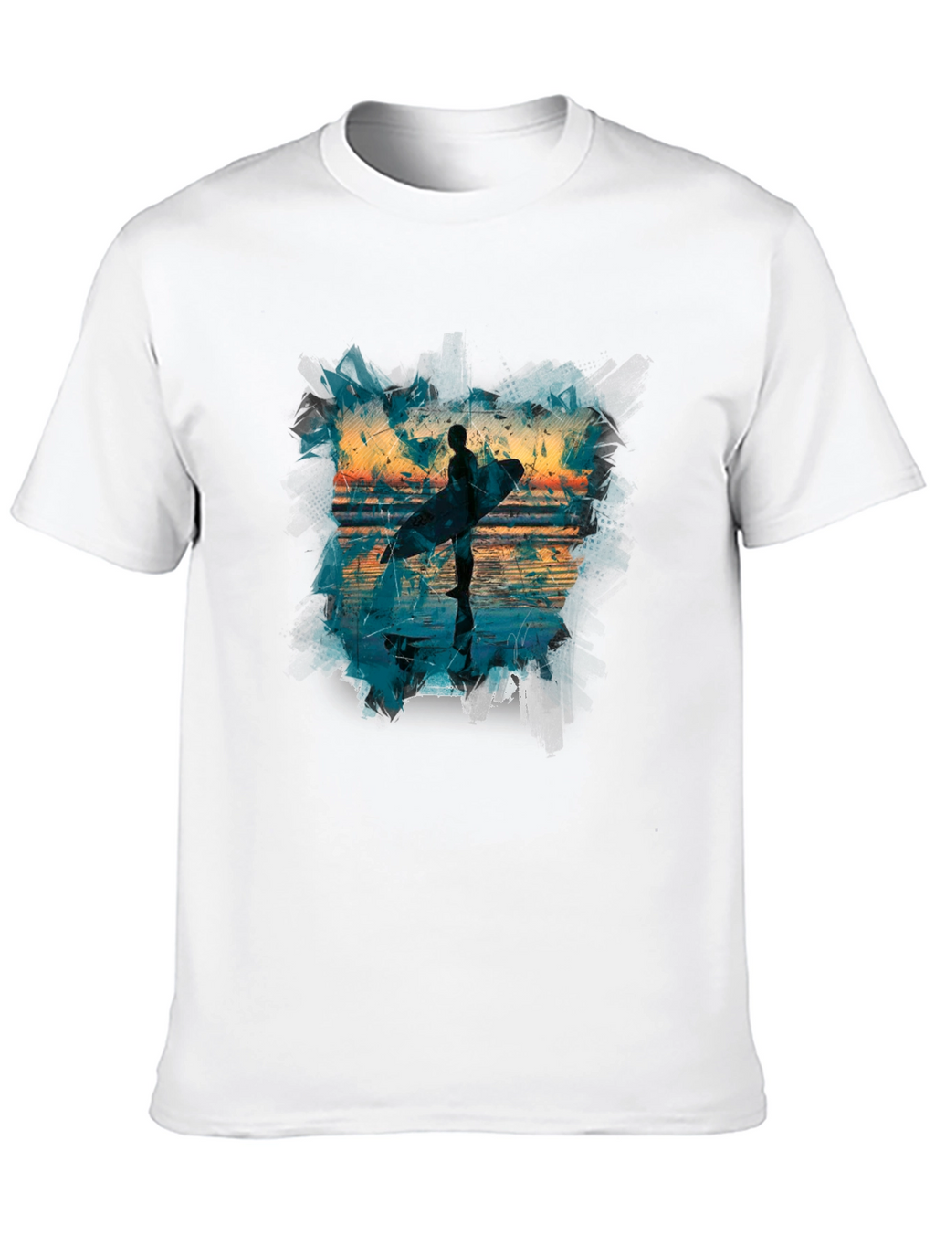Surfer Silhouette Graphic Tee - Mens Black T-Shirt