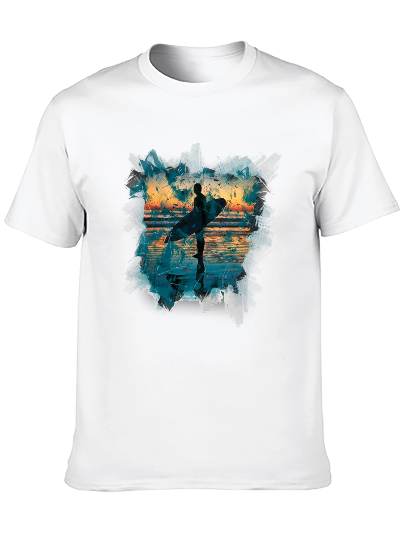 Surfer Silhouette Graphic Tee - Mens Black T-Shirt