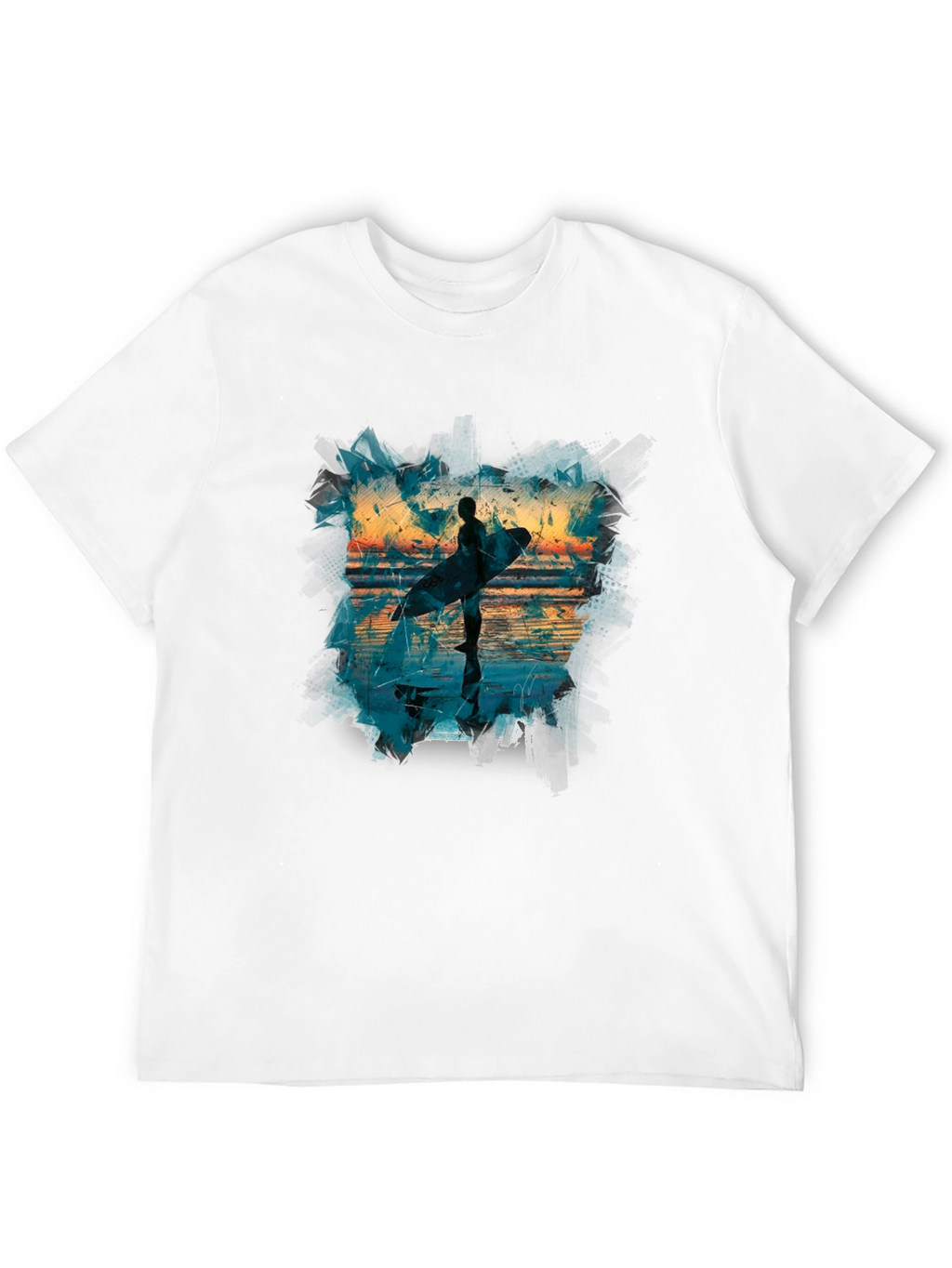 Surfer Silhouette Graphic Tee - Mens Black T-Shirt