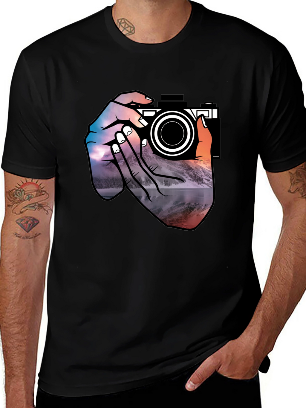Photographers Vision Graphic Tee - Black Cotton T-Shirt