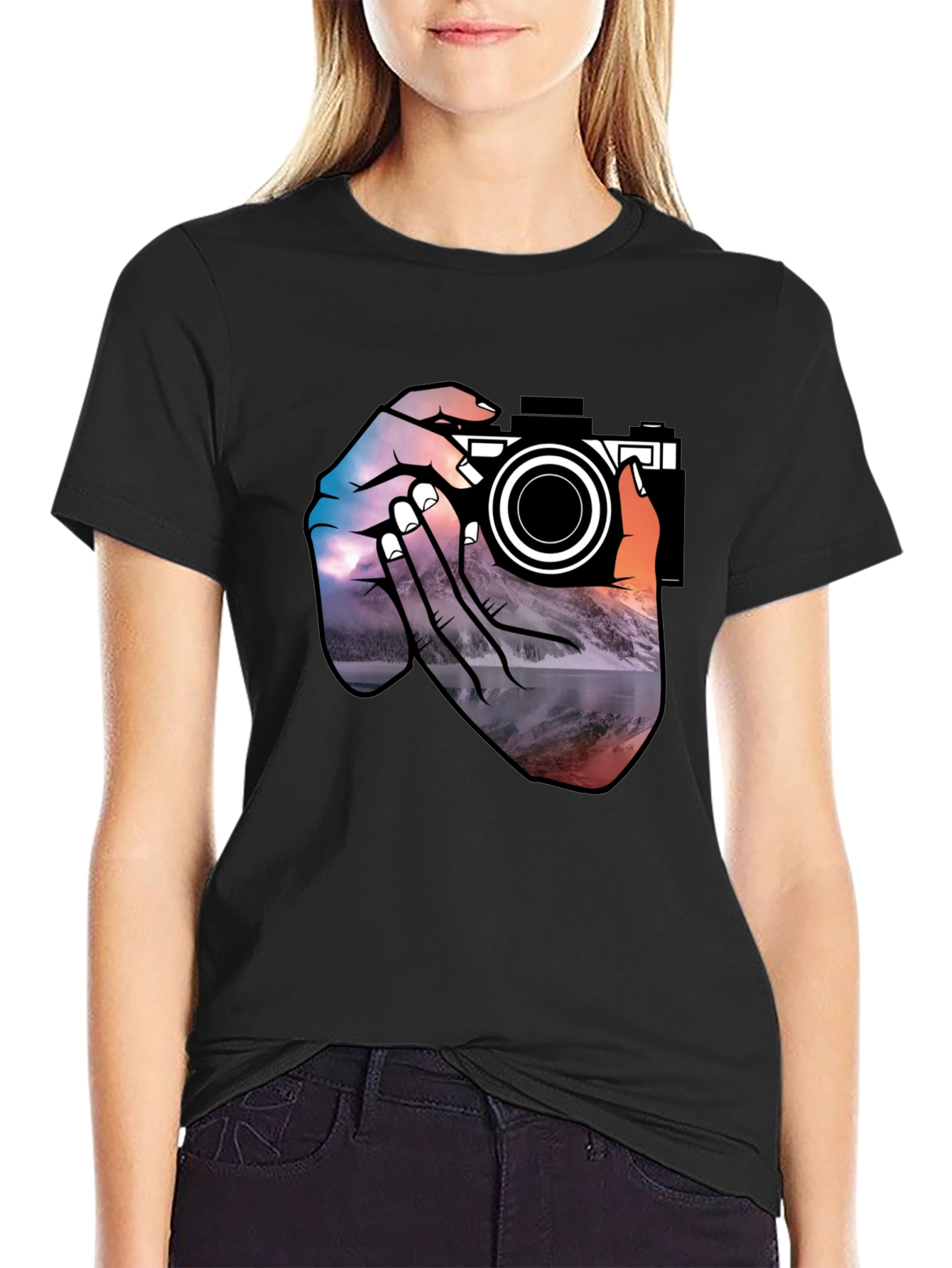 Photographers Vision Graphic Tee - Black Cotton T-Shirt