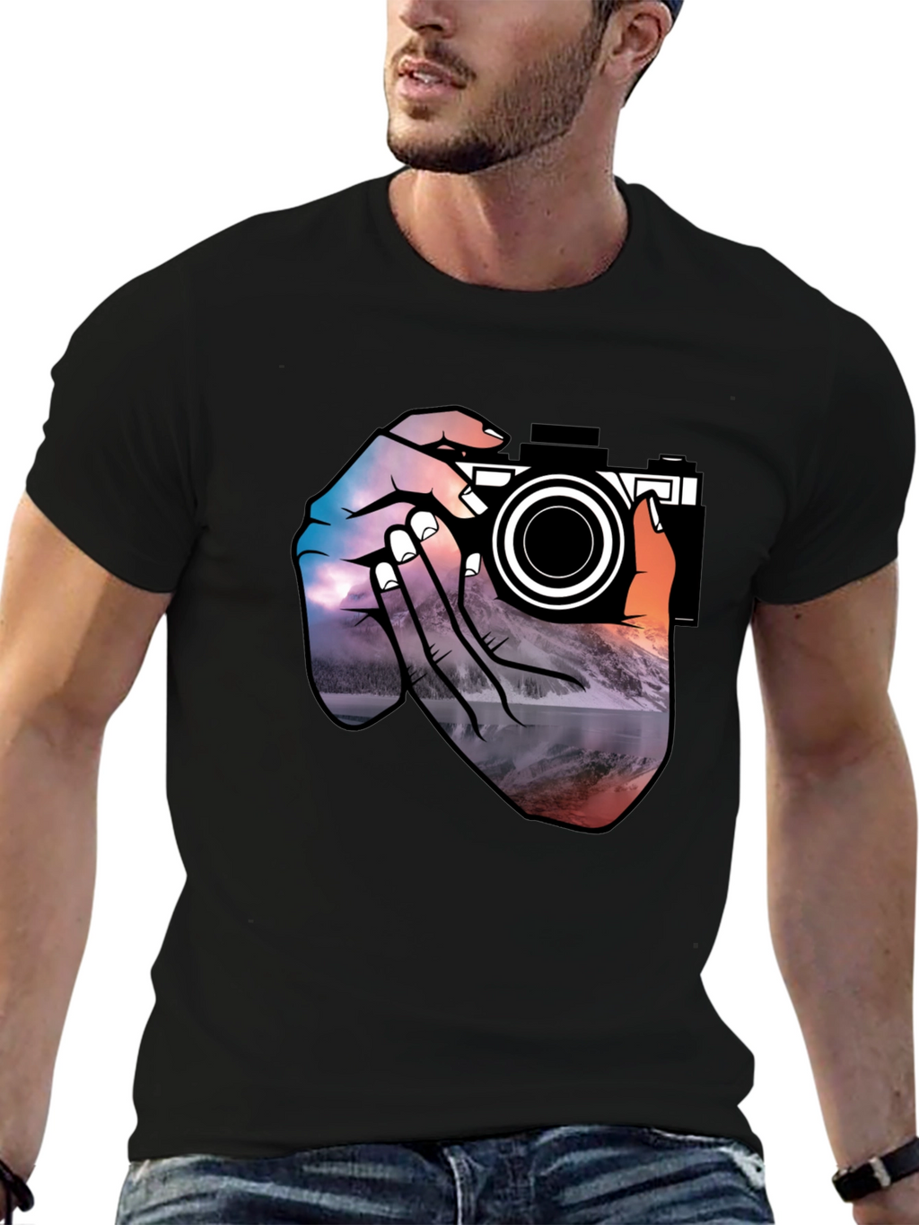 Photographers Vision Graphic Tee - Black Cotton T-Shirt