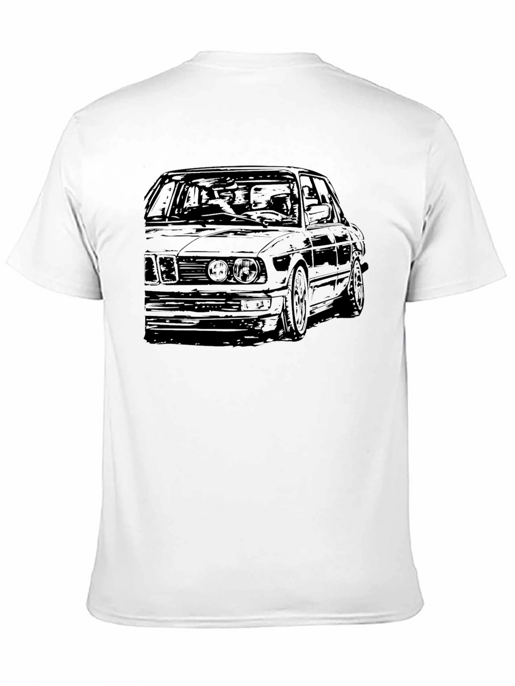 Classic Car Sketch Tee - Black Cotton Blend