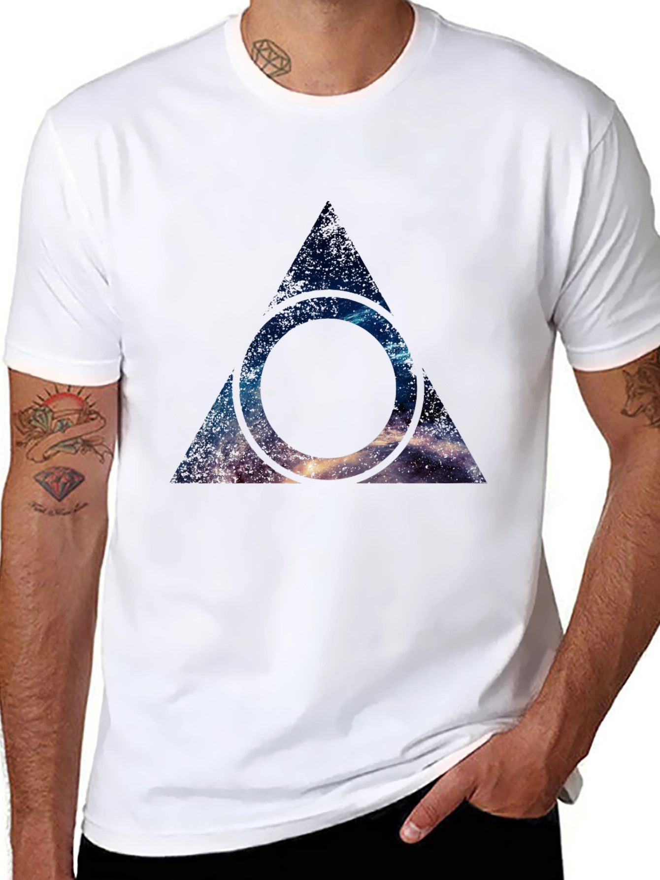 Galaxy Deathly Hallows T-Shirt - Black Cotton Blend